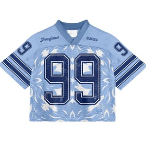 Streetwear Boxy Fit Maillot de football américain en maille de style classique Sublimation imprimé votre maillot nom et numéro d'équipe Design personnalisé - Product Image 4