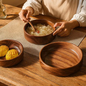 Ensaladera de madera de acacia 100% de calidad superior ecológica para uso doméstico - Product Image 2