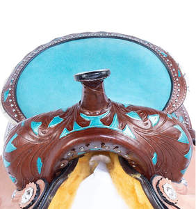 Sillín occidental de cuero de búfalo de cuero genuino de calidad superior con herrajes de acero inoxidable para carreras de barriles y equitación - Product Image 6