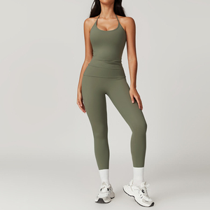 2025 nouvel ensemble d'entraînement licou gilet Scrunch mais Legging haut de sport porter Fitness survêtement tenue motard pantalon survêtement Sport Toga ensemble Scrunch fesses, leggings pour femmes - Product Image 4