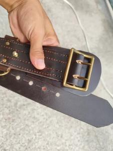 Cinturón de cuero Sam Browne personalizable de alta calidad para hombres y mujeres, cinturón de vestir de moda impermeable ecológico, hebilla plateada - Product Image 6