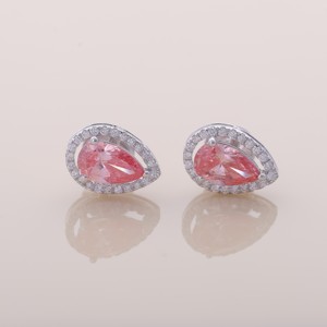 Boucles d'oreilles clous en or rose, blanc et jaune 18 carats avec diamant de laboratoire 1,5 carat taille princesse fantaisie, design halo, plaqué rhodium, luxe et raffinement - Product Image 3