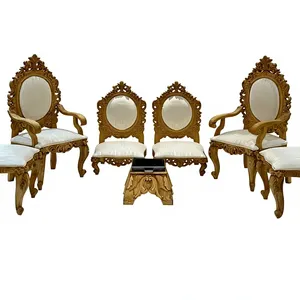 Sillas Tradicionales de Baja Altura para Mandap, Asientos de Lujo para Bodas, Sillas Sankheda, Silla de Mandap Estilo Alemán Plateado Real - Product Image 6