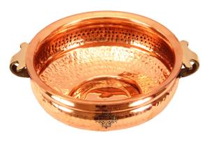 IndianArtVilla Olla de diseño martillado de cobre puro con revestimiento de estaño, utensilios de cocina y vajilla-Marrón - Product Image 4