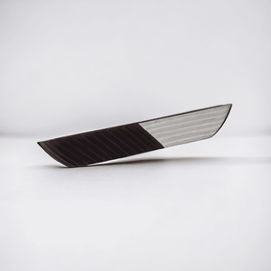 Bol vide sculpté à la main en bois de manguier de style moderne en noyer long et étroit avec bougie de table faisant une lanterne de décoration de la maison blanche - Product Image 1