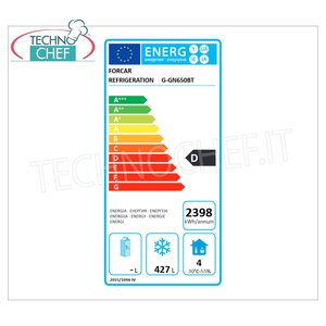 Equipo de Refrigeración Comercial Forcar G-GN650BT, Congelador de 650L con Temperatura de -18/-22°C, Ventilado, Clase D - Product Image 2