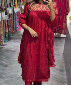 Indian Kurta Sets Pakistani Dress <b>Ladies</b> Wholesale Fashion Pishwas, Anarkali Style Embroidery work <b>Top</b> Bottom Set - Product Image 2