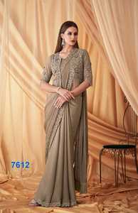 El último diseñador Georgette Silk Zari Sequence Work Saree de Fab Zone - Product Image 2