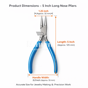 คีมปากแหลมขนาด 5 นิ้ว ทำจากสแตนเลส สำหรับงานประดิษฐ์เครื่องประดับ งานร้อยลูกปัด ยี่ห้อ MANAN INSTRUMENTS - Product Image 5