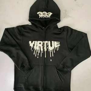 Sweat à capuche unisexe à fermeture éclair complète imprimé bouffant Pull à capuche épais en polaire de coton pour l'hiver 100% Meilleure qualité Service OEM entier - Product Image 1