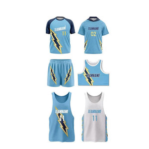 Ensemble de maillots de basket-ball personnalisés par sublimation, nom de l'équipe imprimé, débardeur réversible respirant, short, vêtements de sport unisexes pour adultes - Product Image 2
