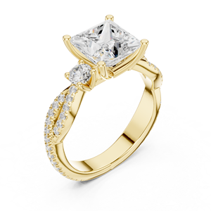 Aria 14K Gold Diamond Love Ring para celebración de aniversario - Product Image 5