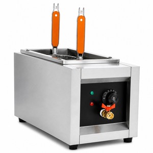 Cuiseur à nouilles électrique professionnel à deux paniers 220V 2kW de comptoir pour aire de restauration et stand de restauration - Product Image 1
