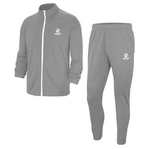 Logo personnalisé solide grande taille décontracté hommes épais survêtements Gym vêtements de Sport formation Jogging costume deux pièces à capuche pantalon ensemble - Product Image 1