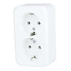Presente doppia a muro secca bianca pura - Product Image 1