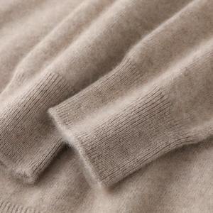 Pull en laine 100% pour homme, automne-hiver, épais, à capuche, avec boutons décoratifs, fermeture éclair, tricot doux, décontracté, confortable, hauts ODM - Product Image 3