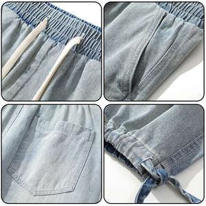 Pantalones Vaqueros Holgados Personalizados de Estilo Urbano para Hombre, Vaqueros de Mezclilla de Algodón Lavado Desgastado, Pantalones Vaqueros de Moda Vintage para Hombre - Product Image 2