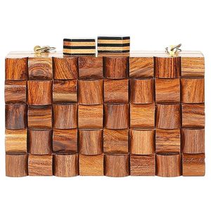 Sac à main en bois avec bandoulière chaîne, sac à main en bois fait main, sac à main en bois, accessoire de mariée pour événement de mariage - Product Image 2