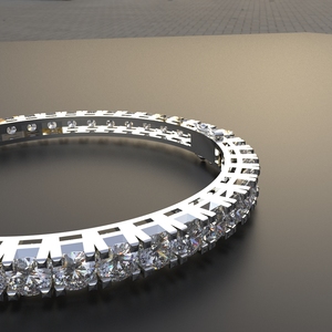 Avarta Jewelry Plata esterlina 30 centavos cada línea Brazalete de diamantes - Product Image 2