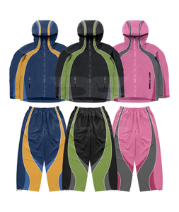 ชุดวอร์มกันลม ดีไซน์ใหม่ล่าสุด กางเกงขายาวและเสื้อฮู้ดดี้ ผ้าไนลอน 100% กันน้ำ สำหรับผู้ชาย - Product Image 1