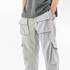 กางเกงคาร์โก้ผู้ชายคุณภาพสูง สไตล์ลำลอง ราคาขายส่งกลาง บริการ OEM หลายกระเป๋า ผ้าแคนวาส ระบายอากาศได้ดี เป็นมิตรกับสิ่งแวดล้อม ราคาประหยัด - Product Image 4