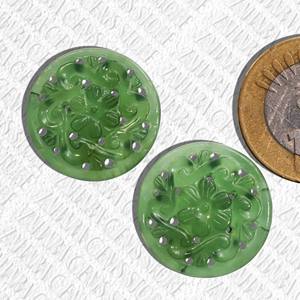 Hermoso par de piedras preciosas naturales verdes talladas en serpentina Mughal, 100 Uds., producto suelto a granel, cambio de Color para múltiples usos de joyería - Product Image 3