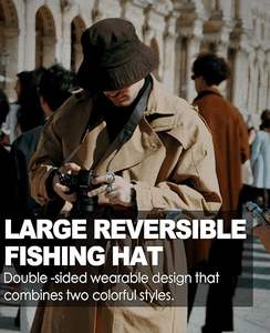 Extra <b>Large</b> Unisex Reversible Cotton <b>Bucket</b> <b>Hat</b> Designer's Silk Summer Sun Fishing <b>Hat</b> Knitted Pattern High Quality Satin Custom - Product Image 6