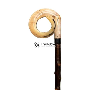 Mango de bastón de cuerno único para regalar y exhibir pieza Premium hecha a mano Tradebyd - Product Image 2