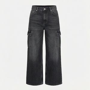 Pantalons cargo pour femmes de haute qualité, nouvelle mode, jeans décontractés larges, logo personnalisé, style à devant plat, été, taille XL, tenue élégante de qualité supérieure - Product Image 1