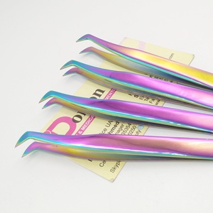<b>Top</b> Quality Multi Color Eyelash Tweezers Stainless Steel Private Logo LasH Tweezers Customize Volume Eyelash Extension Tweezers - Product Image 2