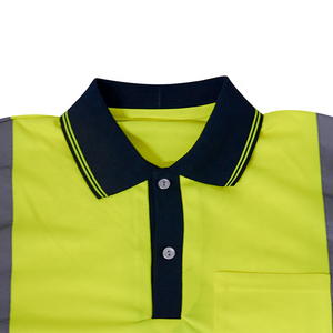 Polo de seguridad de alta visibilidad al por mayor, ropa de trabajo reflectante, uniforme transpirable de dos tonos de manga corta y larga para construcción - Product Image 4
