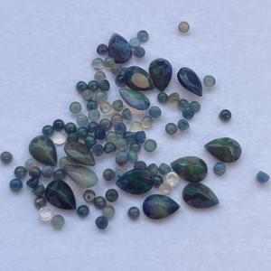 โอปอลเอธิโอเปียสีดำธรรมชาติสีดำขนาด2มม. 4มม. 6มม. โอปอลทรงวงรีเรียบตัดลูกแพร์อัญมณีหลวมสำหรับทำเครื่องประดับจี้สร้อยคอ - Product Image 3