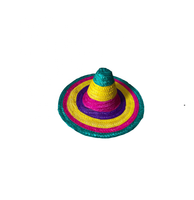 Sombrero mexicain à large bord en paille de blé rayé, style usine asiatique, décontracté, pour usage quotidien, fêtes, vacances, mariages, été, bars, restaurants, voyages