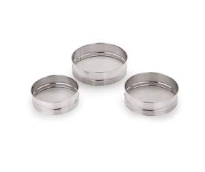Ensemble de 3 passoires en acier inoxydable Atta Chalni/Strainer Mesh Sieve Chhanni Chalni (Lot de 3 en argent) - Product Image 1
