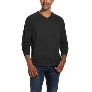 Maglione Classico da Uomo con Scollo a V, Traspirante, in Cashmere Nero, Morbido al Tatto, Impermeabile per l'Inverno, Maniche Lunghe, Taglia Piccola, Stampa ODM - Product Image 1