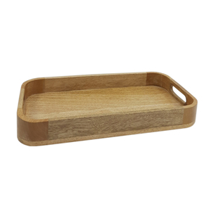Bandeja para servir comida de diseño moderno Color marrón Utensilios de cocina con estilo de madera natural Bandeja para servir comida y bebida personalizada - Product Image 3