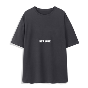 Camiseta con estampado de logotipo personalizado de algodón 100%, Camiseta holgada de verano con cuello redondo para mujer, alta calidad - Product Image 5