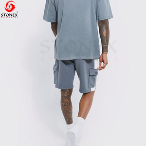Private Label Blank Sweat Suit Men Plain Tracksuit Custom logo Autumn Two-Piece Short <b>Set</b> Breathable Quick Dry High Street Style - Product Image 5