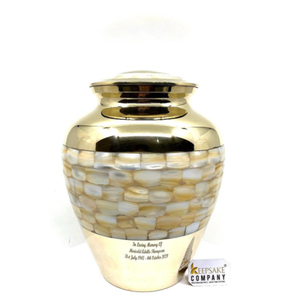 Urna de cremación para adultos de latón y nácar de la mayoría de las tendencias, urna de cremación funeraria calificada OEM ODM de alta calidad para humanos - Product Image 6