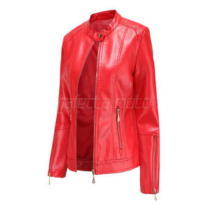 Chaquetas de Mujer de Manga Larga para Invierno, Chaqueta de Cuero para Motocicleta, Ajustada - Product Image 2