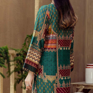 Robe de pelouse et coton brodée lourde pour femmes nouveauté collection élégante dames Shalwar Kameez costumes Maxi - Product Image 5