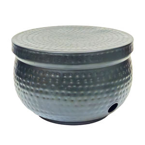 Maceta para Manguera de Jardín de Metal Martillado con Tapa, Contenedor de Almacenamiento de Manguera para Exteriores, Organizador Decorativo para Jardín - Product Image 5