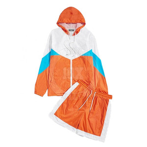Custom logo Training Wear 2025 Custom Logo Reflective Design Windbreaker <b>Track</b> Shorts <b>Jacket</b> Nylon Tracksuit Short Set <b>For</b> <b>Men</b> - Product Image 1