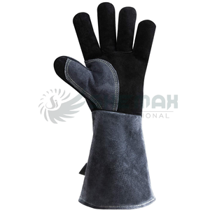 ถุงมือเชื่อมหนังยาวภายนอกและผ้าฝ้ายสำหรับงานเชื่อมงานเชื่อมที่มีอุณหภูมิสูงและช่างตีเหล็ก - Product Image 4