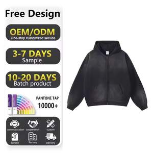 Fabricant 2025 Sweats à capuche vintage vierges poids lourd personnalisés Grande taille Sweats à capuche personnalisés brodés pour hommes Acid Wash Hoodie Men - Product Image 5