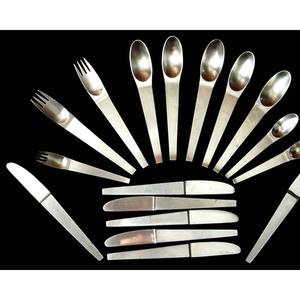 Juego de Cubiertos Colgantes de Acero Inoxidable de Lujo Real con Mango Plano Chapado en Oro, Juegos de Cubiertos de Acero Inoxidable - Product Image 5