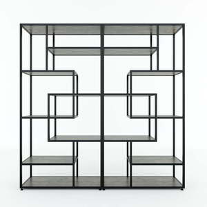 KTB68075 Standing Type Decorative <b>Shelf</b> Iron Frame 90x38x180cm Made of Rubber Wood for Living Room - Product Image 4