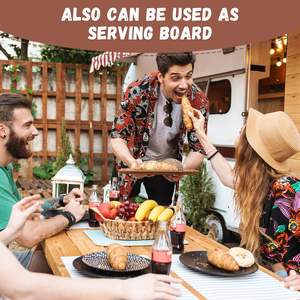 Bandeja de madera marrón para servir bandejas de madera Sheesham y Mango hechas a mano para aperitivos de té desayuno y decoración del hogar - Product Image 6