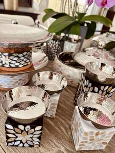 Factory Wholesale Custom Mother of Pearl Inlay <b>Chocolate</b> Stand Handmade Capiz <b>Shell</b> Cake Stand for Ramadan from India - Product Image 5