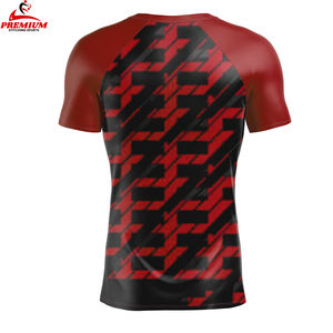 T-shirt de sport à manches courtes pour homme, imprimé, séchage rapide, 100% polyester, compression, t-shirt de gym - Product Image 2